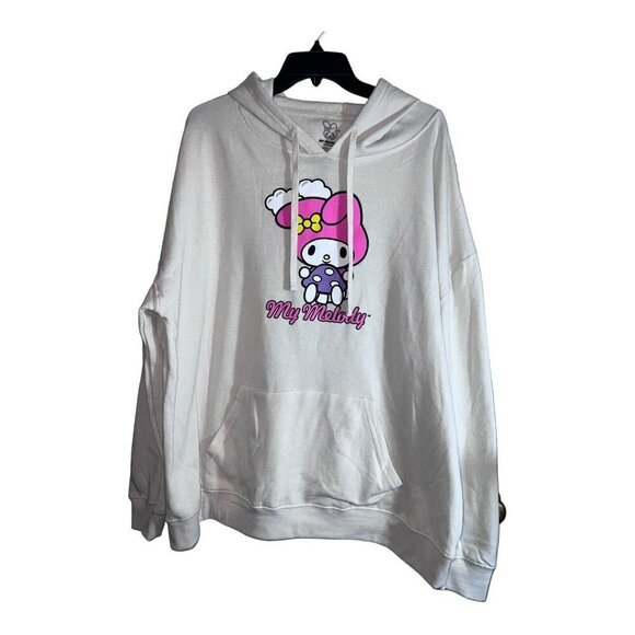 NWT Sanrio MY MELODY Bone Polyblend Graphic Pullover Oversized Hoodie - Picture 1 of 7